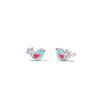 Enamel Bird Stud Earrings in Sterling Silver Earrings Bevilles 