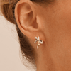 Cubic Zirconia Ribbon Huggie Earrings in Sterling Silver Earrings Bevilles 