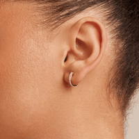 12mm Channel Huggie Earrings with 0.20tw of Laboratory-Grown Diamonds in 9kt Yellow Gold Earrings Bevilles 