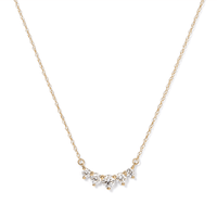 45cm Graduated Necklace with 0.50tw of Laboratory-Grown Diamonds in 9kt Yellow Gold Pendants Bevilles 
