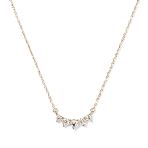 45cm Graduated Necklace with 0.50tw of Laboratory-Grown Diamonds in 9kt Yellow Gold Necklaces Bevilles 