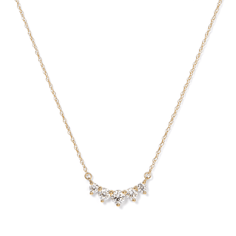 45cm Graduated Necklace with 0.50tw of Laboratory-Grown Diamonds in 9kt Yellow Gold Pendants Bevilles 