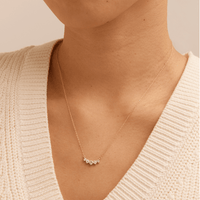 45cm Graduated Necklace with 0.50tw of Laboratory-Grown Diamonds in 9kt Yellow Gold Pendants Bevilles 