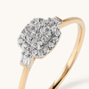 Multi Cushion Halo Ring with 0.12tw of Diamonds in 9kt Yellow Gold Rings Bevilles 