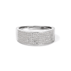 Cubic Zirconia Pave Cigar Band in Sterling Silver Rings Bevilles 
