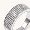 Cubic Zirconia Pave Cigar Band in Sterling Silver Rings Bevilles 