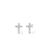 Cubic Zirconia Cross Stud Earrings in Sterling Silver Earrings Bevilles 