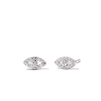 Cubic Zirconia Evil Eye Stud Earrings in Sterling Silver Earrings Bevilles 