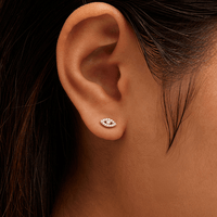 Cubic Zirconia Evil Eye Stud Earrings in Sterling Silver Earrings Bevilles 