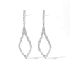 Cubic Zirconia Pave Flame Drop Stud Earrings in Sterling Silver Earrings Bevilles 