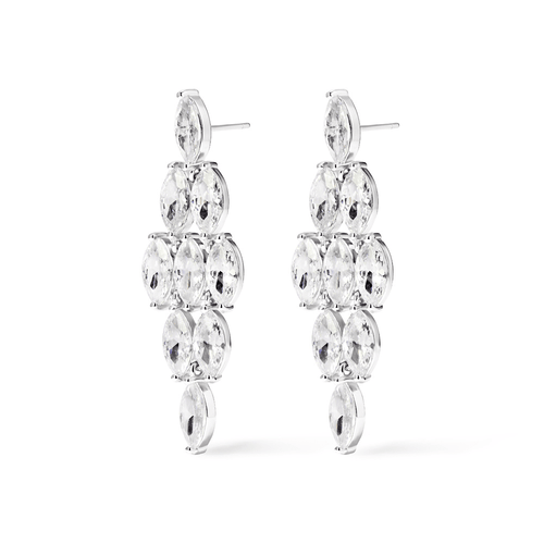 Cubic Zirconia Marquise Waterfall Stud Earrings in Sterling Silver Earrings Bevilles 