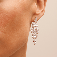 Cubic Zirconia Marquise Waterfall Stud Earrings in Sterling Silver Earrings Bevilles 