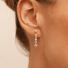 Cubic Zirconia Graduated Drop Stud Earrings in Sterling Silver Earrings Bevilles 