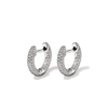 Cubic Zirconia Pave Huggie Earrings in Sterling Silver Earrings Bevilles 