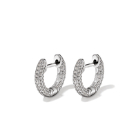 Cubic Zirconia Pave Huggie Earrings in Sterling Silver Earrings Bevilles 
