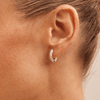 Cubic Zirconia Pave Huggie Earrings in Sterling Silver Earrings Bevilles 