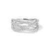 Cubic Zirconia Crossover Ring in Sterling Silver Rings Bevilles 