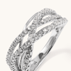 Cubic Zirconia Crossover Ring in Sterling Silver Rings Bevilles 