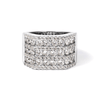 Cubic Zirconia Pave Square Signet Ring in Sterling Silver Rings Bevilles 