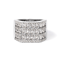 Cubic Zirconia Pave Square Signet Ring in Sterling Silver Rings Bevilles 