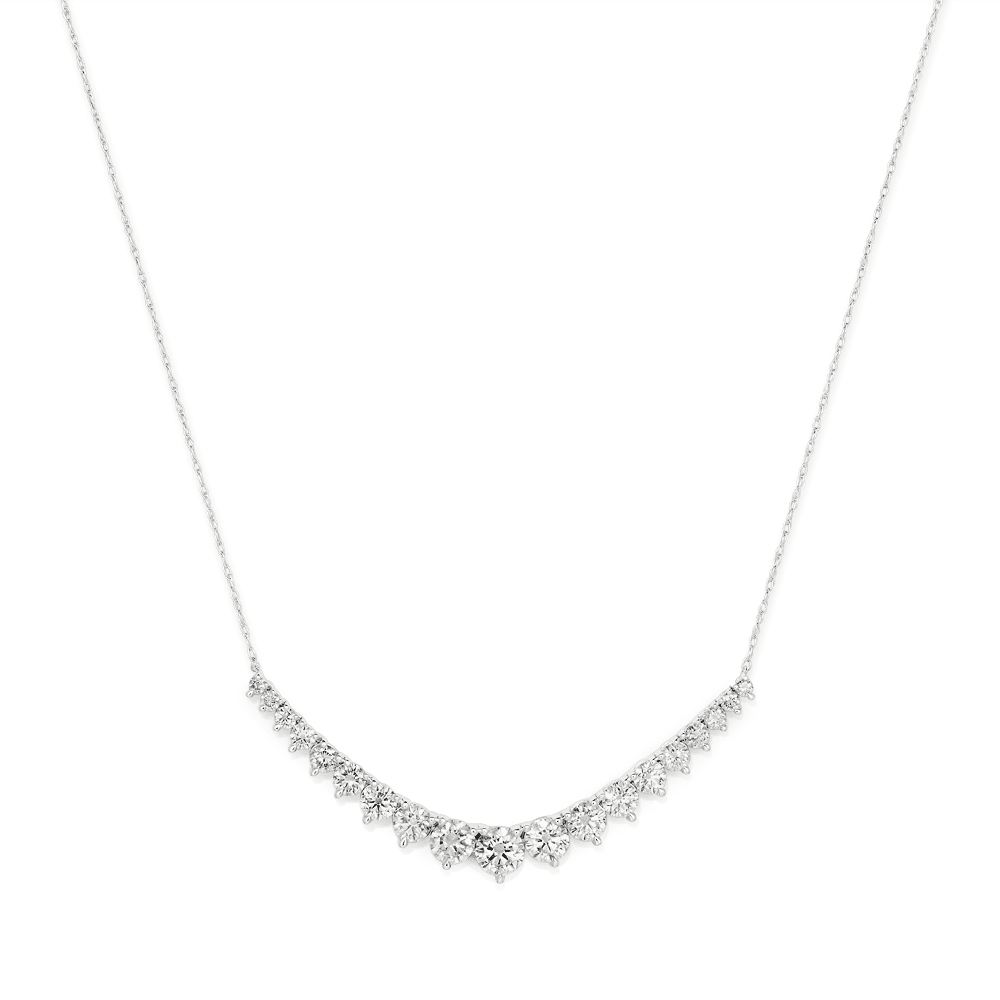 45cm Graduated Necklace with 2.00tw of Laboratory-Grown Diamonds in Sterling Silver with Rhodium Plating Pendants Bevilles 