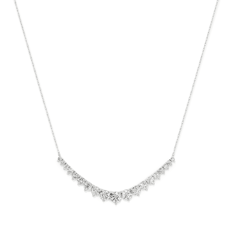 45cm Graduated Necklace with 2.00tw of Laboratory-Grown Diamonds in Sterling Silver with Rhodium Plating Pendants Bevilles 