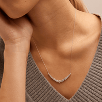 45cm Graduated Necklace with 2.00tw of Laboratory-Grown Diamonds in Sterling Silver with Rhodium Plating Pendants Bevilles 