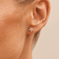 Marquise Stud Earrings with 0.30tw of Laboratory-Grown Diamonds in Sterling Silver and Platinum Earrings Bevilles 