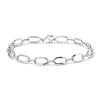 18.5cm Paperclip Pavé Link Bracelet with 0.25tw of Laboratory-Grown Diamonds in Sterling Silver and Platinum Bracelets Bevilles 