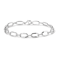 18.5cm Paperclip Pavé Link Bracelet with 0.25tw of Laboratory-Grown Diamonds in Sterling Silver and Platinum Bracelets Bevilles 