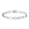 18.5cm Pavé Link Bracelet with 0.20tw of Laboratory-Grown Diamonds in Sterling Silver and Platinum Bracelets Bevilles 