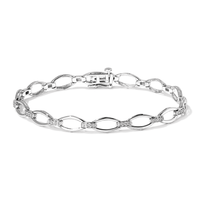 18.5cm Pavé Link Bracelet with 0.20tw of Laboratory-Grown Diamonds in Sterling Silver and Platinum Bracelets Bevilles 