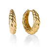 Large Croissant Huggie Earrings in 18kt Gold Plated Sterling Silver Earrings Bevilles 