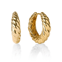 Large Croissant Huggie Earrings in 18kt Gold Plated Sterling Silver Earrings Bevilles 