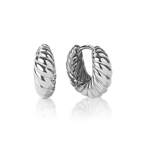 Midi Croissant Huggie Earrings in Sterling Silver Earrings Bevilles 
