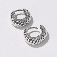 Midi Croissant Huggie Earrings in Sterling Silver Earrings Bevilles 