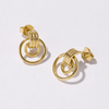 Double Strand Door Knocker Stud Earrings in 18kt Gold Plated Sterling Silver Earrings Bevilles 