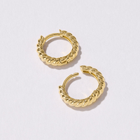 Mini Croissant Huggie Earrings in 18kt Gold Plated Sterling Silver Earrings Bevilles 