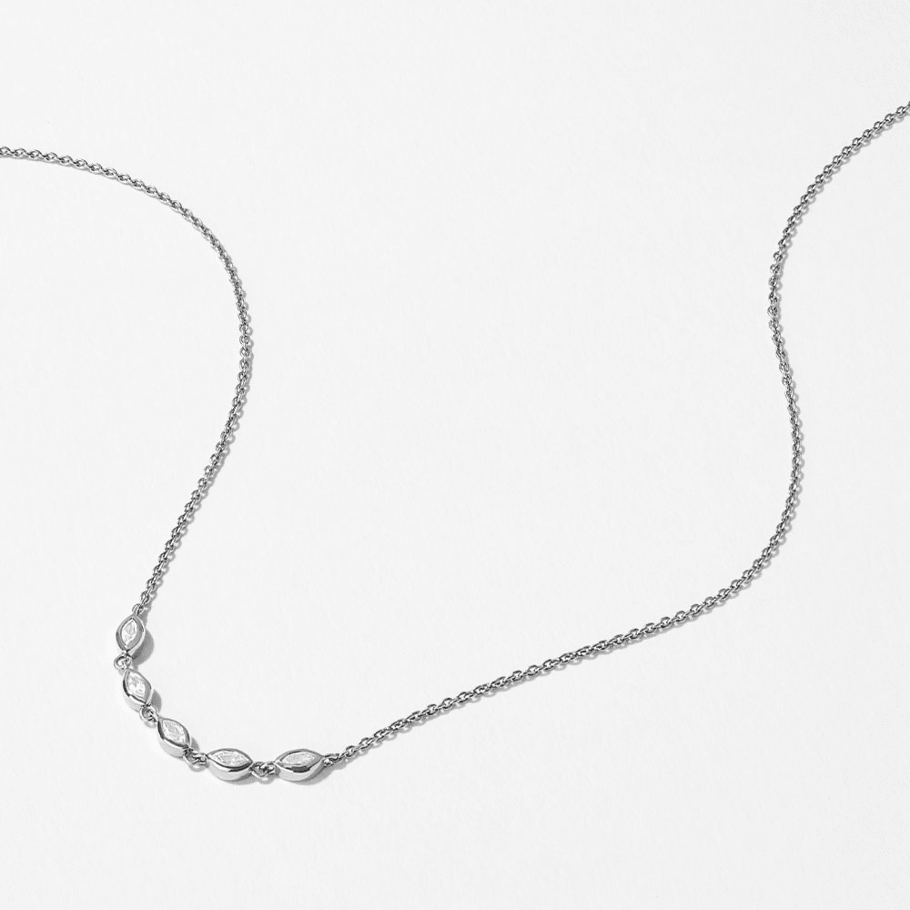 Cubic Zirconia Marquise Necklace in Sterling Silver Necklaces Bevilles 