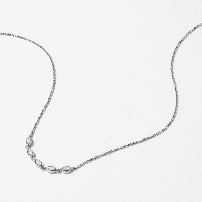 Cubic Zirconia Marquise Necklace in Sterling Silver Necklaces Bevilles 