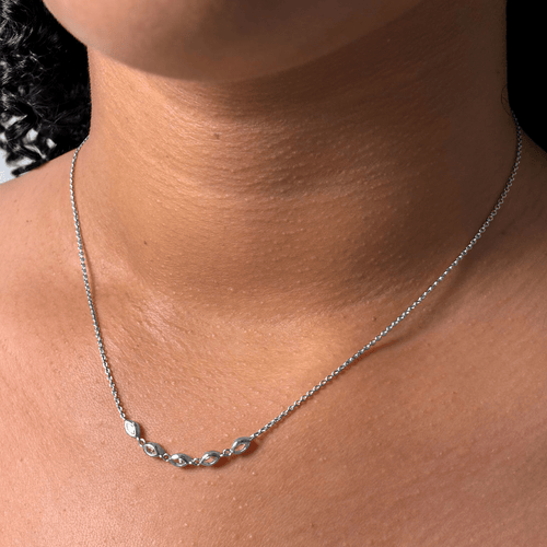 Cubic Zirconia Marquise Necklace in Sterling Silver Necklaces Bevilles 