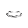 Twist Ring with 0.10tw of Laboratory-Grown Diamonds in Sterling Silver and Platinum Rings Bevilles 