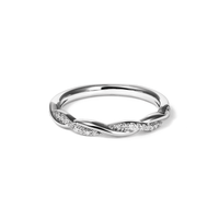 Twist Ring with 0.10tw of Laboratory-Grown Diamonds in Sterling Silver and Platinum Rings Bevilles 