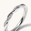 Twist Ring with 0.10tw of Laboratory-Grown Diamonds in Sterling Silver and Platinum Rings Bevilles 