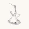 Crossover Huggie Earrings with 0.10tw of Laboratory-Grown Diamonds in Sterling Silver and Platinum Earrings Bevilles 