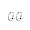 Twist Huggie Earrings with 0.10tw of Laboratory-Grown Diamonds in Sterling Silver and Platinum Earrings Bevilles 