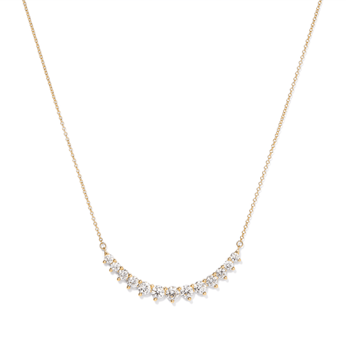 45cm Curved Bar Necklace with 2.00tw of Laboratory-Grown Diamonds in 9kt Yellow Gold Necklaces Bevilles 