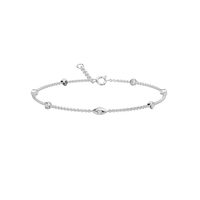 19cm Station Bracelet with 0.05tw of Laboratory-Grown Diamonds in Sterling Silver and Platinum Bracelets Bevilles 