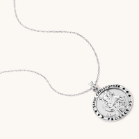 45cm St Christopher Necklace in Sterling Silver Pendants Bevilles 