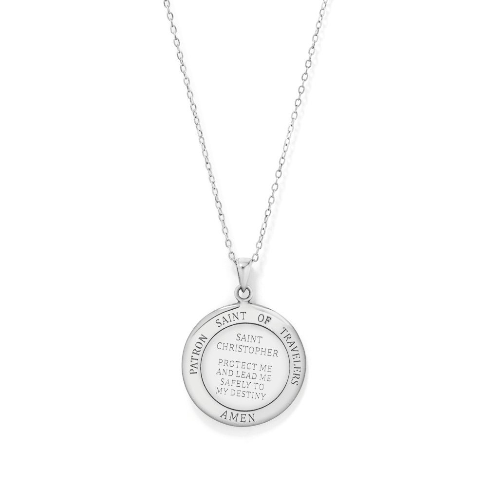 45cm St Christopher Necklace in Sterling Silver Pendants Bevilles 